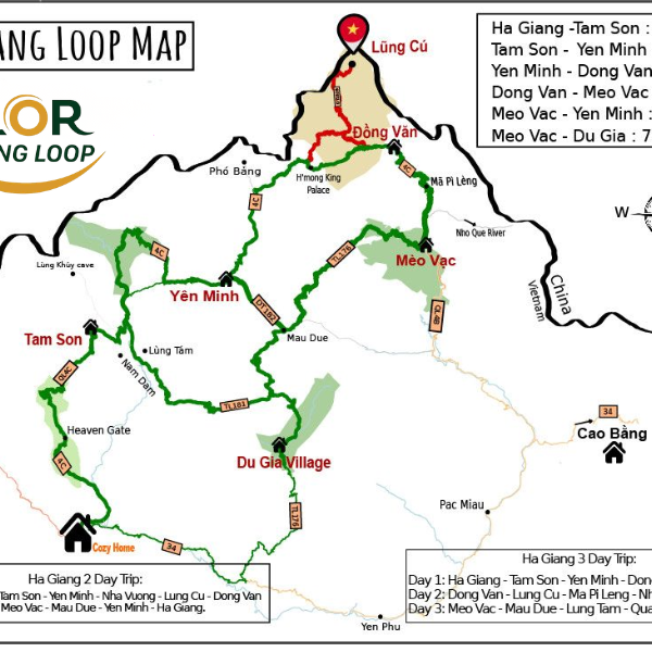 Google Map of Ha Giang Loop